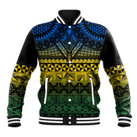 Halo Olaketa Solomon Islands Baseball Jacket Melanesian Tribal Pattern Gradient Version LT14 Unisex Black - Polynesian Pride