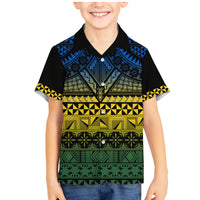 Halo Olaketa Solomon Islands Family Matching Mermaid Dress and Hawaiian Shirt Melanesian Tribal Pattern Gradient Version LT14 Son's Shirt Black - Polynesian Pride