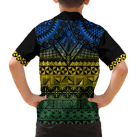 Halo Olaketa Solomon Islands Family Matching Puletasi and Hawaiian Shirt Melanesian Tribal Pattern Gradient Version LT14 - Polynesian Pride