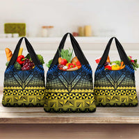 Halo Olaketa Solomon Islands Grocery Bag Melanesian Tribal Pattern Gradient Version