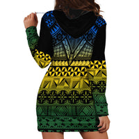 Halo Olaketa Solomon Islands Hoodie Dress Melanesian Tribal Pattern Gradient Version LT14 - Polynesian Pride