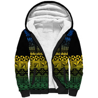 Halo Olaketa Solomon Islands Sherpa Hoodie Melanesian Tribal Pattern Gradient Version LT14 Unisex Black - Polynesian Pride