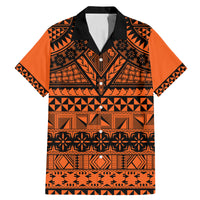 Halo Olaketa Solomon Islands Family Matching Mermaid Dress and Hawaiian Shirt Melanesian Tribal Pattern Orange Version LT14 Dad's Shirt - Short Sleeve Orange - Polynesian Pride
