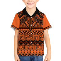 Halo Olaketa Solomon Islands Kid Hawaiian Shirt Melanesian Tribal Pattern Orange Version LT14 Kid Orange - Polynesian Pride