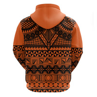 Halo Olaketa Solomon Islands Zip Hoodie Melanesian Tribal Pattern Orange Version LT14 - Polynesian Pride