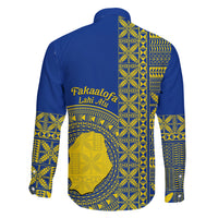 Fakaalofa Lahi Atu Niue Family Matching Short Sleeve Bodycon Dress and Hawaiian Shirt Niuean Map With Hiapo Pattern Blue Version LT14 - Polynesian Pride