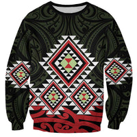 Kia Ora Aotearoa Sweatshirt 2025 Pasifika Maori Taniko Motifs LT14 Unisex Black - Polynesian Pride
