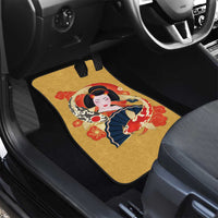 Japanese Geisha Koi Fish Car Mats Cherry Blossoms Yellow Seigaiha Pattern LT14 - Polynesian Pride