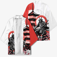 Japanese Samurai Warrior Enso Kimono Japan Pagoda Sakura Watercolor LT14 - Polynesian Pride