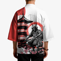 Japanese Samurai Warrior Enso Kimono Japan Pagoda Sakura Watercolor LT14 - Polynesian Pride
