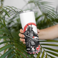 Japanese Samurai Warrior Enso Skinny Tumbler Japan Pagoda Sakura Watercolor - Polynesian Pride