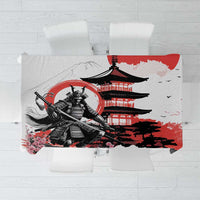 Japanese Samurai Warrior Enso Tablecloth Japan Pagoda Sakura Watercolor LT14 White - Polynesian Pride