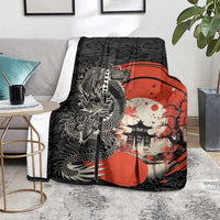 Japanese Dragon Katana Enso Blanket Japan Pagoda Seamless Cloud LT14 - Polynesian Pride