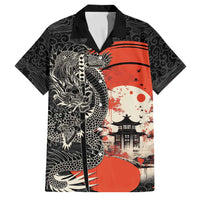 Japanese Dragon Katana Enso Family Matching Off The Shoulder Long Sleeve Dress and Hawaiian Shirt Japan Pagoda Seamless Cloud - Polynesian Pride