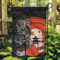Japanese Dragon Katana Enso Garden Flag Japan Pagoda Seamless Cloud LT14 Garden Flag Black - Polynesian Pride