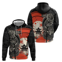 Japanese Dragon Katana Enso Hoodie Japan Pagoda Seamless Cloud LT14 - Polynesian Pride