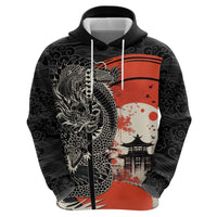 Japanese Dragon Katana Enso Hoodie Japan Pagoda Seamless Cloud LT14 - Polynesian Pride