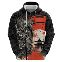 Japanese Dragon Katana Enso Hoodie Japan Pagoda Seamless Cloud LT14 - Polynesian Pride