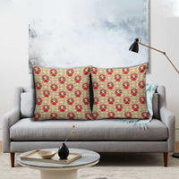 Japanese Daruma Doll Pillow Cover Palaka With Seamless Bamboo Pattern - Polynesian Pride