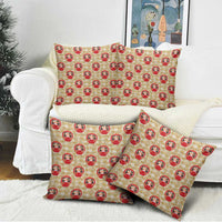 Japanese Daruma Doll Pillow Cover Palaka With Seamless Bamboo Pattern - Polynesian Pride