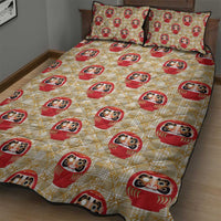 Japanese Daruma Doll Quilt Bed Set Palaka With Seamless Bamboo Pattern LT14 - Polynesian Pride