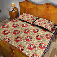Japanese Daruma Doll Quilt Bed Set Palaka With Seamless Bamboo Pattern LT14 - Polynesian Pride