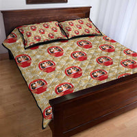 Japanese Daruma Doll Quilt Bed Set Palaka With Seamless Bamboo Pattern LT14 - Polynesian Pride