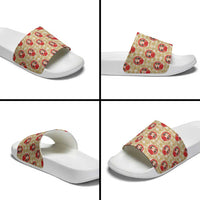 Japanese Daruma Doll Slide Sandals Palaka With Seamless Bamboo Pattern - Polynesian Pride