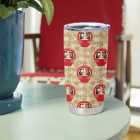 Japanese Daruma Doll Tumbler Cup Palaka With Seamless Bamboo Pattern LT14 - Polynesian Pride