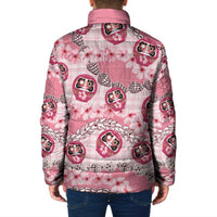 Japanese Daruma Doll Palaka Padded Jacket Cherry Blossoms With Shell Lei - Polynesian Pride