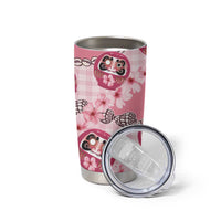 Japanese Daruma Doll Palaka Tumbler Cup Cherry Blossoms With Shell Lei LT14 - Polynesian Pride