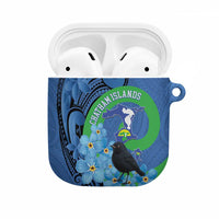 New Zealand Chatham Islands AirPods Case Wharekauri Forget Me Not With Black Robin - Polynesian Pride