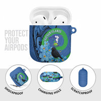 New Zealand Chatham Islands AirPods Case Wharekauri Forget Me Not With Black Robin - Polynesian Pride