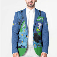 New Zealand Chatham Islands Blazer Wharekauri Forget Me Not With Black Robin - Polynesian Pride