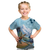New Zealand South Island Kid T Shirt Te Waipounamu Aoraki Kea Bird