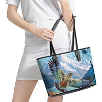 New Zealand South Island Leather Tote Bag Te Waipounamu Aoraki Kea Bird