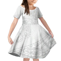 Polynesia Brain Cancer Awareness Kid Short Sleeve Dress In May We Wear Grey