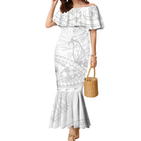 Polynesia Brain Cancer Awareness Mermaid Dress In May We Wear Grey LT14 Women White - Polynesian Pride