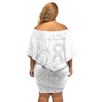 Polynesia Brain Cancer Awareness Off Shoulder Short Dress In May We Wear Grey