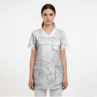 Polynesia Brain Cancer Awareness Scrub Top In May We Wear Grey - Polynesian Pride