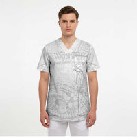 Polynesia Brain Cancer Awareness Scrub Top In May We Wear Grey - Polynesian Pride