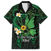 Polynesia Mental Health Awareness Hawaiian Shirt Green Ribbon Be Kind To Your Mind LT14 Green - Polynesian Pride