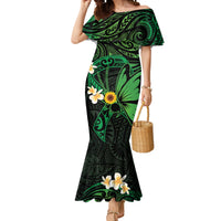 Polynesia Mental Health Awareness Mermaid Dress Green Ribbon Be Kind To Your Mind LT14 Women Green - Polynesian Pride