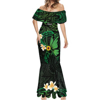 Polynesia Mental Health Awareness Mermaid Dress Green Ribbon Be Kind To Your Mind LT14 - Polynesian Pride