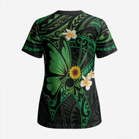 Polynesia Mental Health Awareness Scrub Top Green Ribbon Be Kind To Your Mind - Polynesian Pride