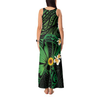 Polynesia Mental Health Awareness Tank Maxi Dress Green Ribbon Be Kind To Your Mind LT14 - Polynesian Pride