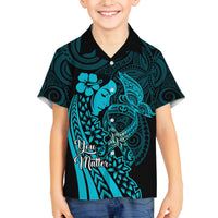 Polynesia World Ovarian Cancer Day Family Matching Off Shoulder Short Dress and Hawaiian Shirt You Matter Polynesian Women LT14 Son's Shirt Teal - Polynesian Pride
