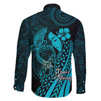 Polynesia World Ovarian Cancer Day Family Matching Short Sleeve Bodycon Dress and Hawaiian Shirt You Matter Polynesian Women LT14 - Polynesian Pride