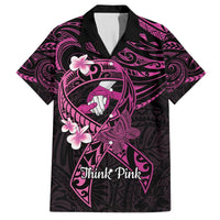 Polynesia Breast Cancer Awareness Hawaiian Shirt Pink Ribbon No One Fights Alone - Black LT14 Black - Polynesian Pride