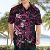 Polynesia Breast Cancer Awareness Hawaiian Shirt Pink Ribbon No One Fights Alone - Black LT14 - Polynesian Pride